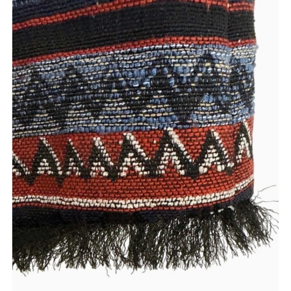 Sam Edelman Women's Size 8 Wrap Mini Skirt Woven Geometric Fringe Boho Fall - Picture 9 of 13